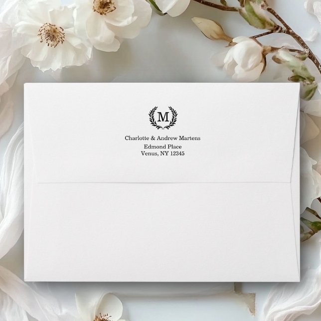Elegant Monogram Crest Custom Envelope (Elegant Monogram Crest Custom Envelope)