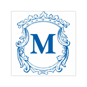 Elegant Monogram Crest Self-inking Stamp