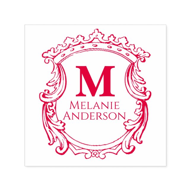 Elegant Monogram Crest  Self-inking Stamp (Design)