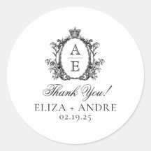 Elegant Monogram Crest Vintage Wedding
