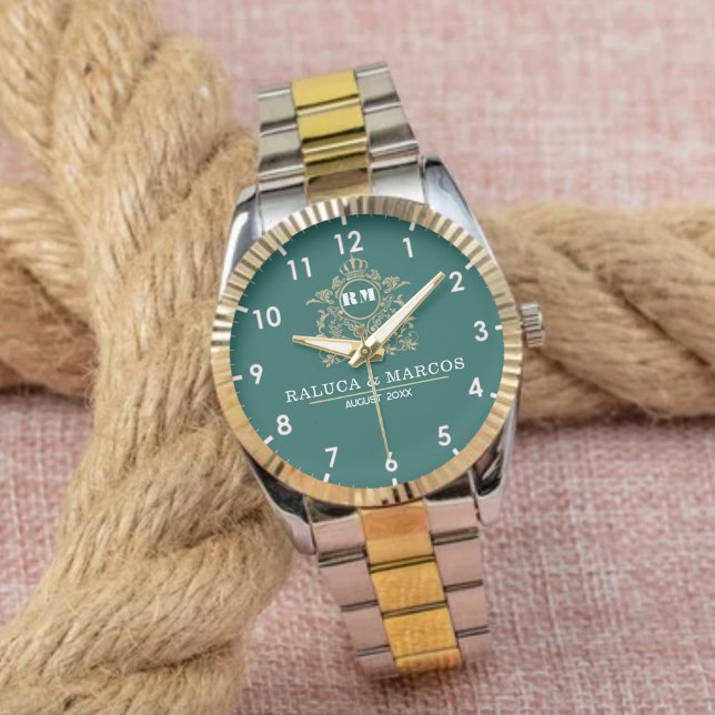 Elegant Monogram Custom Couple names Watch (Creator Uploaded)