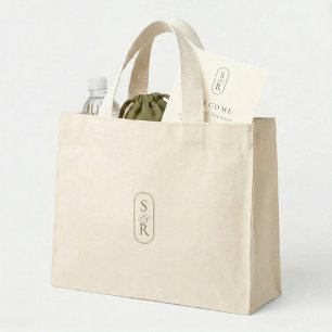 Elegant Monogram Custom Wedding Welcome Bag