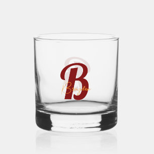 Elegant Monogram  custom  Whiskey Glass