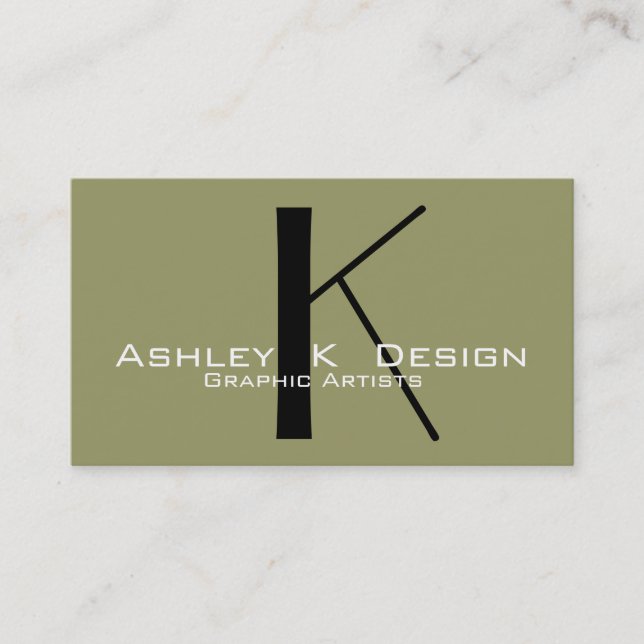 Elegant Monogram Customisable Business Card (Front)
