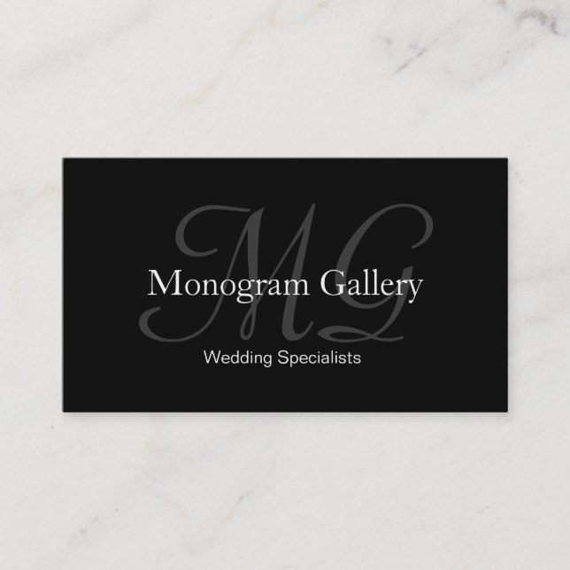 Elegant Monogram Customisable Business Card (Front)