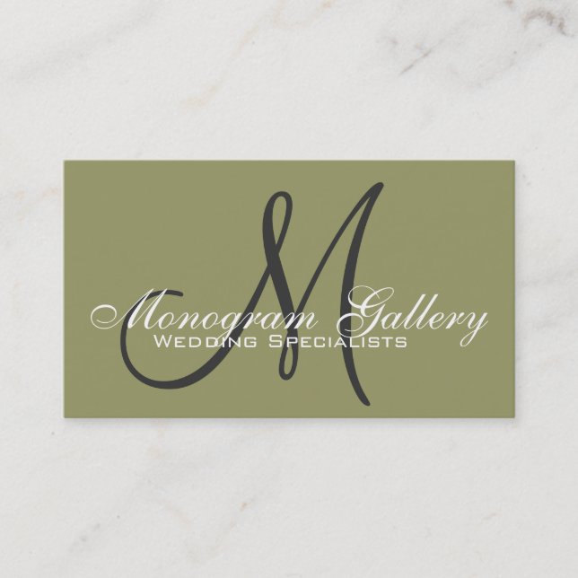 Elegant Monogram Customisable Business Card (Front)