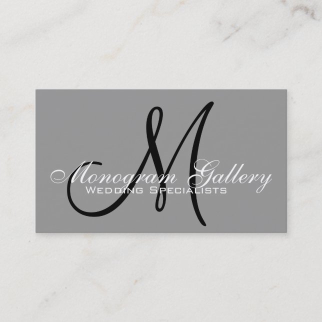 Elegant Monogram Customisable Business Card (Front)