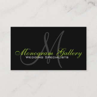 Elegant Monogram Customisable Business Card Green