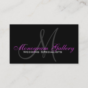 Elegant Monogram Customisable Business Card Purple