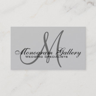 Elegant Monogram Customisable Grey Business Card