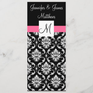 Elegant Monogram Damask Wedding Church Programs Programme