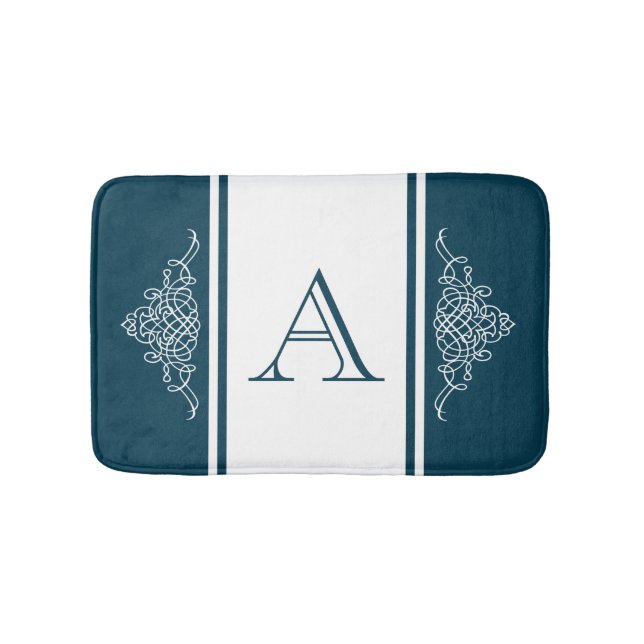 Elegant monogram design bath mat (Front)