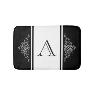 Elegant monogram design bath mat