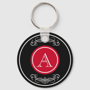 Elegant monogram design key ring