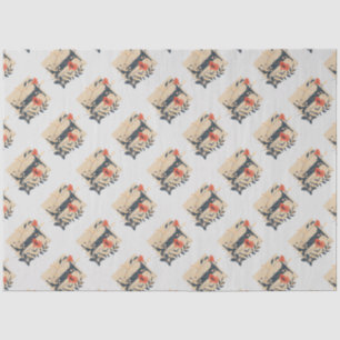 Elegant monogram design Letter I pattern 1 Tissue Paper