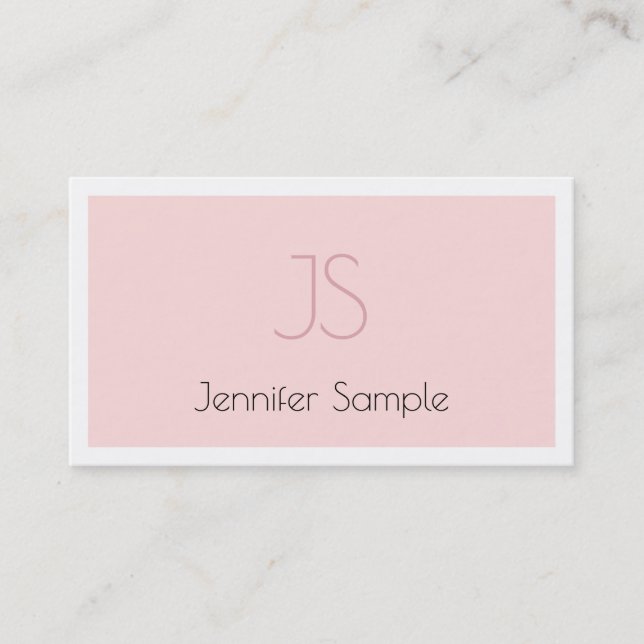 Elegant Monogram Design Minimalist Plain Luxury Business Card (Front)