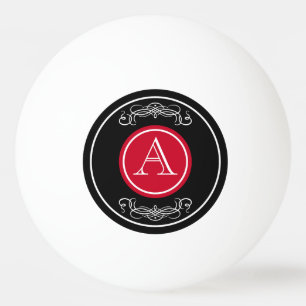 Elegant monogram design ping pong ball