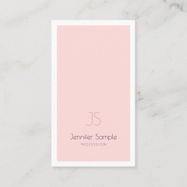 Elegant Monogram Design Sleek Plain Luxury Trendy Business Card (Front)