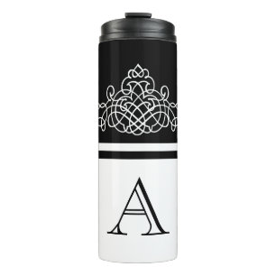 Elegant monogram design thermal tumbler