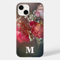 Elegant Monogram Dried Flowers Custom iPhone Case