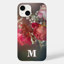 Elegant Monogram Dried Flowers Custom iPhone Case