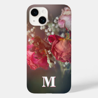 Elegant Monogram Dried Flowers Custom iPhone Case