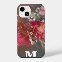 Elegant Monogram Dried Flowers Custom iPhone Case