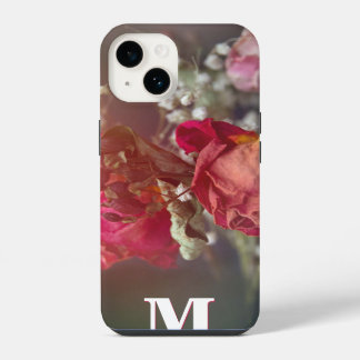 Elegant Monogram Dried Flowers Custom iPhone Case