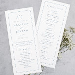 Elegant Monogram Dusty Blue Wedding Program Invitation<br><div class="desc">Elegant Monogram Dusty Blue Wedding Program. Click the edit button to customise this design with your details.</div>