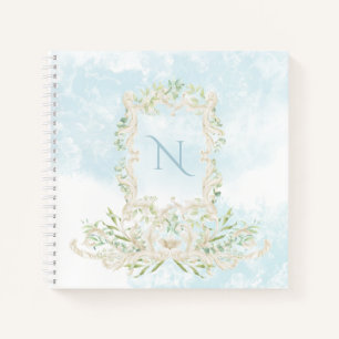 Elegant Monogram Eucalyptus Vintage Frame Notebook