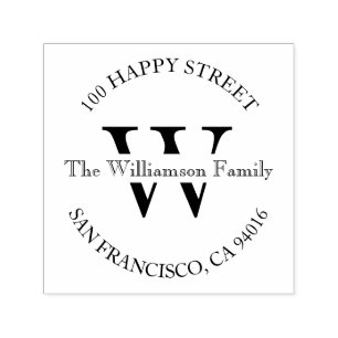 Elegant Monogram Family Return Address Self-inking Stamp