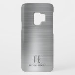 Elegant Monogram Faux Silver Grey Metallic  Case-Mate Samsung Galaxy S9 Case<br><div class="desc">Elegant Monogram Faux Silver Grey Metallic Case-Mate Samsung Galaxy S9 Case</div>