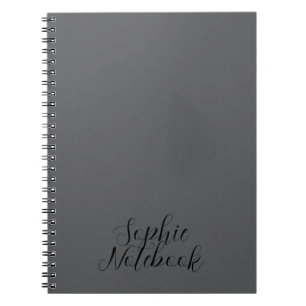 Elegant Monogram Floral Pattern Personalized Name Notebook