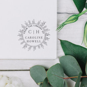 Elegant Monogram Flowers From The Library Of Self-inking Stamp