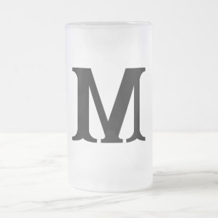 Elegant Monogram Frosted Beer Mug