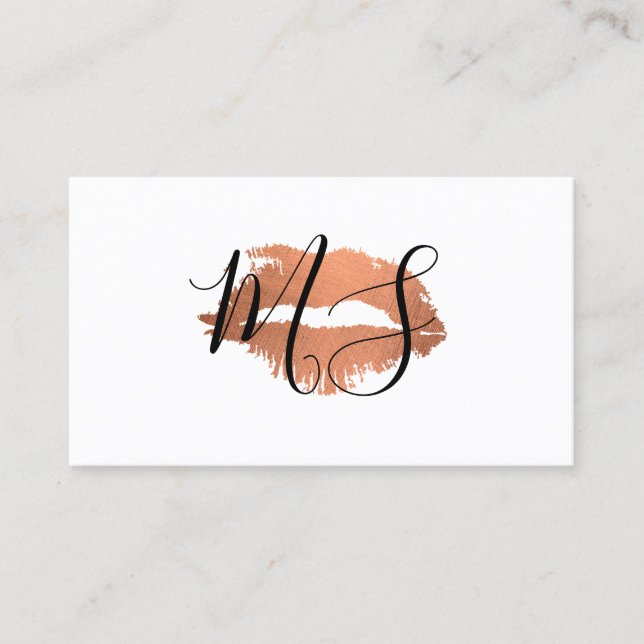 Elegant Monogram / Glamour Kiss Business Card (Front)