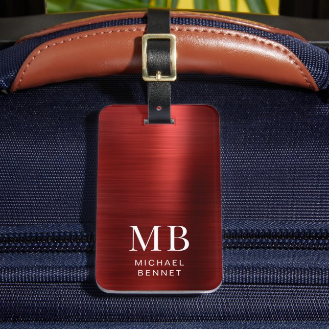 Elegant Monogram Gold Luggage Tag (Front Insitu 2)