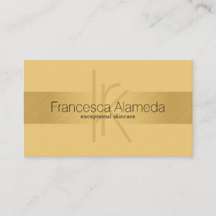 Elegant Monogram Gold Modern FAUX Golden Striped  Business Card