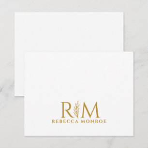 Elegant Monogram Gold Name Card