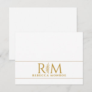 Elegant Monogram Gold Name Card