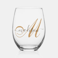 Elegant Monogram Gold Script Name