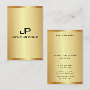Elegant Monogram Gold Vertical Luxury Template Business Card