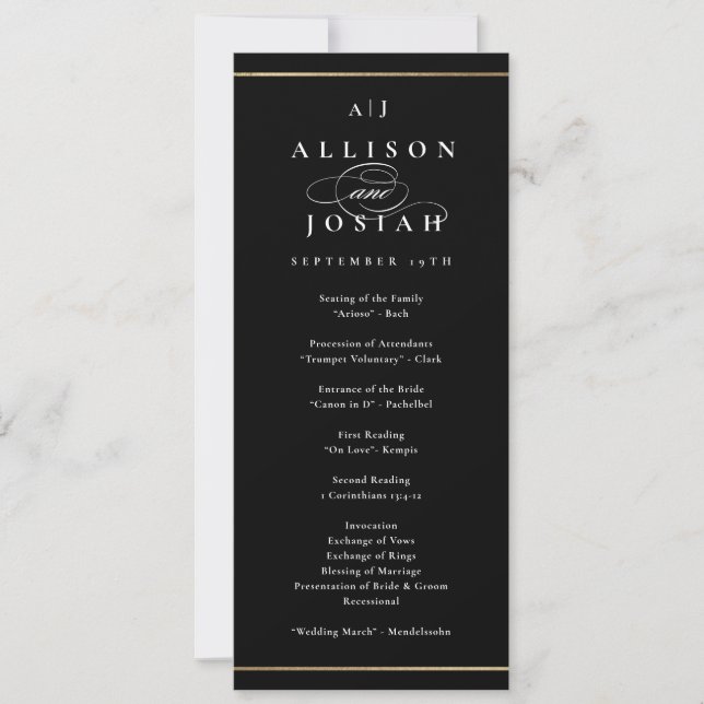Elegant Monogram Gold Wedding (Front)