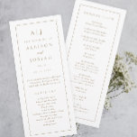 Elegant Monogram Gold Wedding Program Invitation<br><div class="desc">Elegant Monogram Gold Wedding Program. Click the edit button to customise this design with your details.</div>