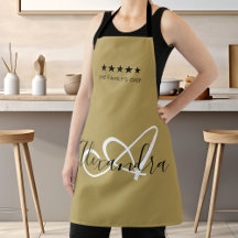 Elegant Monogram Gold White Script Best Chef Name 