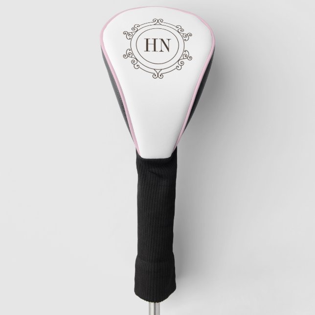 Elegant Monogram Golf Head Cover (Front)