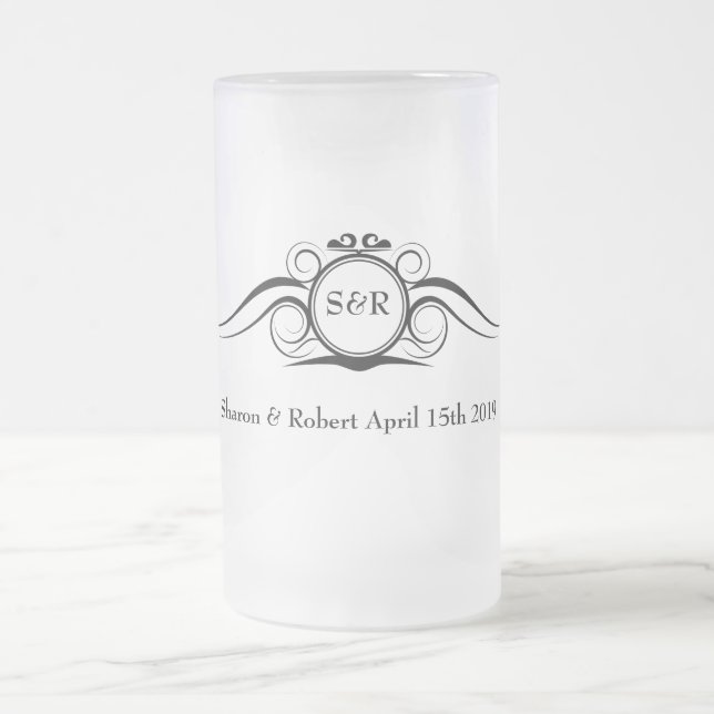 Elegant Monogram Groomsmen Gift Mug (Center)