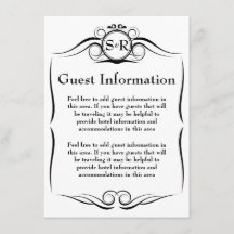 Elegant Monogram Guest Information Card