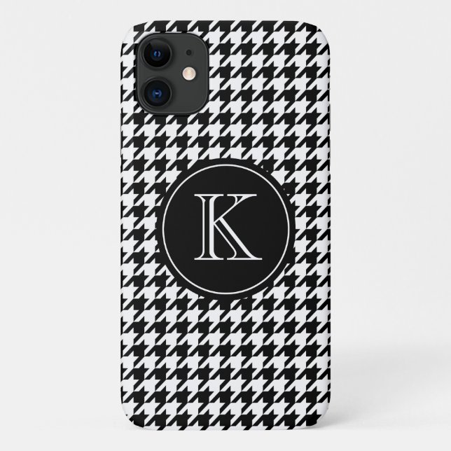 Elegant monogram houndstooth pattern iPhone 7 case (Back)