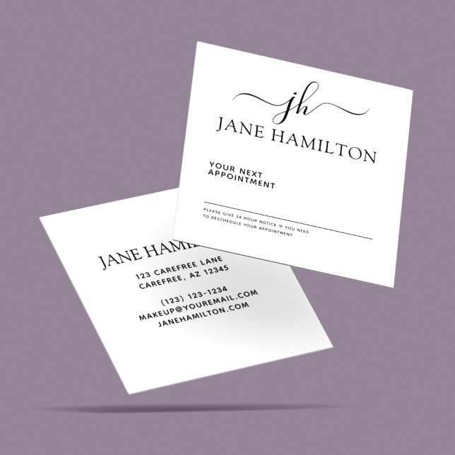 Elegant Monogram Initial Appointment Card (Creator Uploaded)